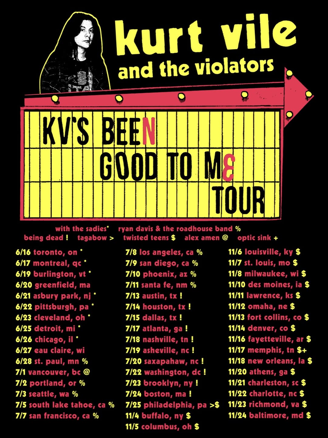 Being Dead KV's Been Good To Me Tour Poster 2026